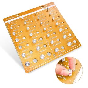 Thread Checker, 28 Nut and Bolt Thread Checker with Screw Bolt Size and Thread Gauge, Bolt and Nut Identifier Gauge 14 Metric & 14 Standard, Gold (Square)
