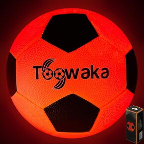 Light up Soccer Ball,Size 5 Glow in The Dark Soccer Ball-Led Soccer Ball with LED Lights Pre-Installed-Batteries Included Glow Soccer Ball