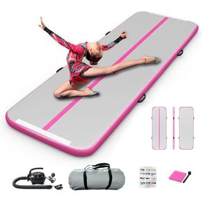 Inflatable Air Gymnastics Mat 10ft Training Mat 4 inches Thick Tumbling Track with Electric Pump for Gym/Home/Outdoor/Cheerleading/Yoga/Water