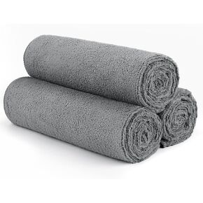 Orighty ORIGTHY Gym Towels, Highly Absorbent Sweat Towels, Soft and Quick Drying Gym Towel for Daily Use, Multi-Purpose Towel for Gym, Sport, Salon, Spa, Hotel, 16 x 27 Inch, Grey, 3 Pack