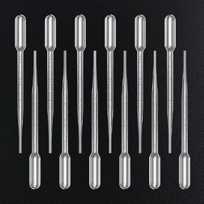 3ML Disposable Plastic Eye Dropper Set, Essential Oil Transfer Pipette, Disposable Liquid Eye Dropper for Lab Science Multi- Purpose Makeup Tool, 12 PCS