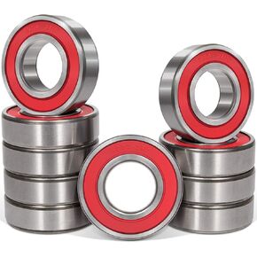 10 PCS 6203-2RS Double Sealed Deep Groove Ball Bearings, 17x40x12mm, Pre-Lubricated with Double Red Rubber Seal & High RPM Support 6203DDU 6203VV in Kuwait