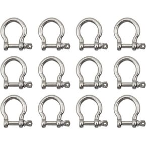 12Pcs Screw Pin Anchor Shackle 304 Stainless Steel D Ring Shackle M4 D Ring Shackles