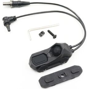 Tactical Dual Remote Pressure Switch Compatible with Crane Laser & SF M300/340/M600/640DF Weapon Lights and Lasers (Crane Laser Plug-Black)