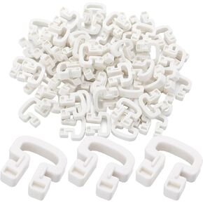 Soccer Goal Net Clip, 50 Pcs or 100 Pcs Lock Net Clip Pack Soccer Goal Accessory Plastic Soccer Net Clips for Most Goals Soccer Training Net Attachment Systems, White