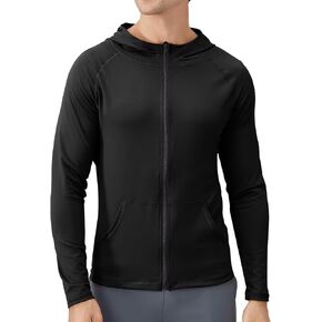 Mens Athletic Jacket for Running Workout Hiking Full Zip Sun Protection Hoodies for Fishing,Fast Dry Lightweight