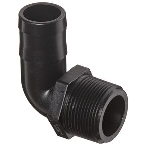 Banjo HB125-90 Polypropylene Hose Fitting, 90 Degree Elbow, 1-1/4" NPT Male x 1-1/4" Barbed