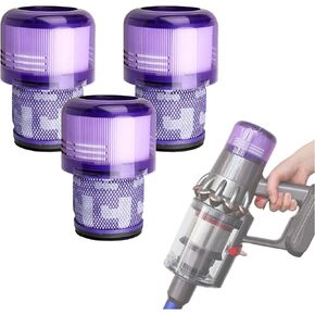3 Pack Replacement Filter Compatible with Filters V11 Torque Drive, V11 Animal, V11 Complete, V11 Extra, and V15 Detect Vacuums