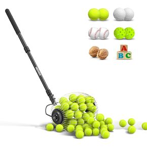 NEEWER Tennis Ball Pickleball Collector Roller, No Bending Over Quick Rolling Picker for 1.5"-3" Tennis/Golf/Pickleballs, 30-58"/77-148cm Telescopic Ball Retriever for Up to 40 Tennis Balls, TB01S