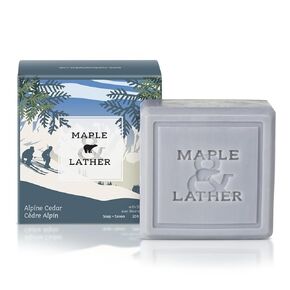 Maple & Lather Triple Milled Bar Soap with Shea Butter, Lavender Flower Scent, Long-Lasting, Sustainably Sourced, 209g - Made in Provence, France