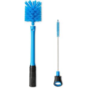 2-in-1 Bottle Brush with Twist N' Hide Straw Brush, Water Bottle Brush Cleaner with Removable Head, Built for Cleaning Water Bottles, Coffee Mugs, Wine Decanters, Glasswares, Flask, 1 Pack