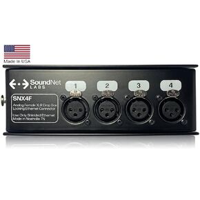 Made in USA 4ch XLR Audio Over Ethernet Drop Box - etherCon Audio Snake - 4 Channel XLR Snake - XLR Over Cat5 - XLR Over Ethernet -etherCon Cable-4 Channel Snake-etherCon Snake (Female)