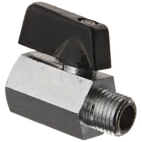 Kingston KMBVM Series Brass Mini Ball Valve, Lever, 1/4" NPT Male x NPT Female