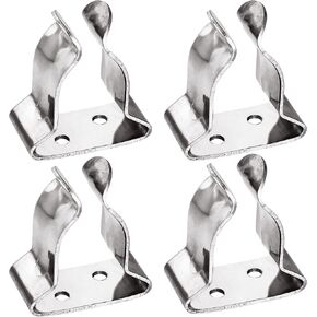Moxweyeni Boat Hook Holder Stainless Steel Spring Clamp Boat Oar Holders Marine Spring Clip Silver Bracket Clip
