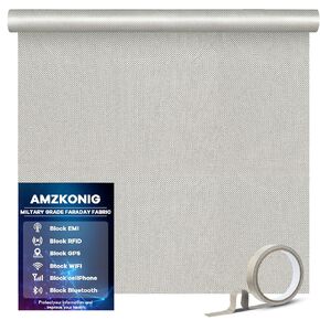 Faraday Fabric 43" x 118", Military Grade Blocking Cloth Shielding, Conductive Material Cover for WiFi, Cell, Bluetooth, RFID, EMP Protection with Faraday Tape