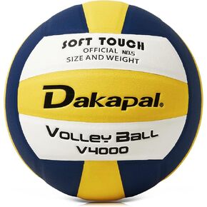 Dakapal Official Size 5 Indoor Competitive Volleyball, Professional Soft Volleyball (Without Pump)