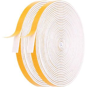 Door Weather Stripping-2 Rolls, 1/4 Inch Wide X 1/16 Inch Thick Total 26 Feet Long, Adhesive Soundproof Foam Seal Tape for Windows and Doors(13ft x 2 Rolls)