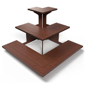 Corner Natural Wooden Tiered Display Stand for Vendor Events, Display Shelves for Craft Shows, Farmers Market, Tradeshows, Earring Display, Card and Sticker Stand, Candle display