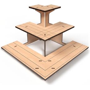 Corner Natural Wooden Tiered Display Stand for Vendor Events, Display Shelves for Craft Shows, Farmers Market, Tradeshows, Earring Display, Card and Sticker Stand, Candle display in Saudi Arabia