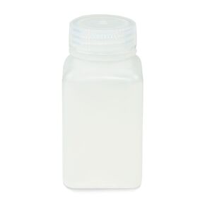 Globe Scientific 7160175 Diamond RealSeal Bottle, Wide Mouth, Square, PP with PP Closure, 175mL, 12/Pack