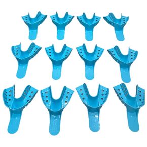 Impression Trays Blue, Perforated Impression Trays for Dental Clinic, Lab Equipment, Dental Students (1, 5# SM Upper)