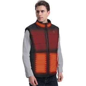 SAVIOR HEAT Heated Vest for Men,7.4V Power Bank and Lasting Working 10h，Customizable Multi-Zone Heating Winter