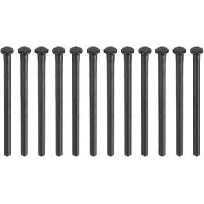 MECCANIXITY 12pcs 3.5 Inch Door Hinge Pins, Removable Brushed Door Hinge Interior Hinge Security Pins for Wood Residential Door Replacement, Matte Black