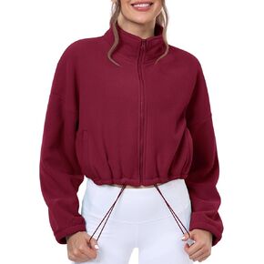 Davena Women's Reversible Sherpa Fleece Hoodie Jacket Zip Up Winter Fall Coat Warm Outwear with Pockets