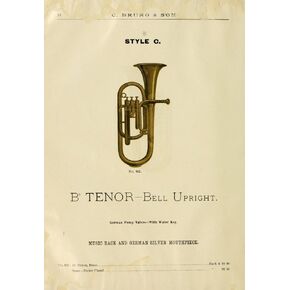 Catalogue C Bruno & Son c1890 B-flat Tenor Cornet Poster Print by Unknown (18 x 24)