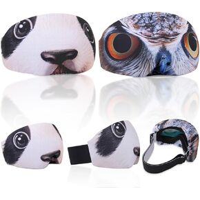 Ryaco 2 Pcs Ski Snowboard Goggle Cover Sleeve, Ski Goggles Microfiber Protective Lens Scratch Dust for Travel Storage (Large)