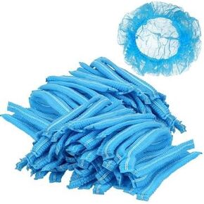 Bouffant Caps - 100Pcs - 21inches, Durable & Breathable Hair Net with Super Elasticity - Ideal for Food Processing, Healthcare, Beauty, and More