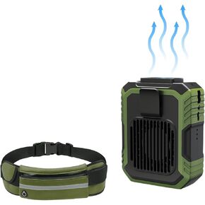 Portable Personal Small Fan, Battery powered, Rechargable, Handheld, Mini, Blows Cold Air, Outdoor, Hands-Free, Cooling, Clip On, Sport Bag Gift, Power Bank, Running Belt, Light