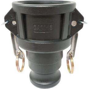Gloxco Poly Type DA Cam and Groove Hose Fitting, Reducer, 2″ Female Coupler x 1-1/2″ Male Adapter (CAM-2015-DA-PP)