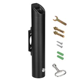 VEVOR Cigarette Butt Receptacle, Stainless Steel Cylinder Cigarette Butt Container, Wall Mounted and Weatherproof Outdoor Cigarette Butt Disposal for Garden, Office, Restaurant, Hotel, Bar, Black