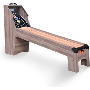 Hathaway Shooting Star 9-ft Arcade Ball Roll and Score Machine Table with LED Electronic Scorer and Sound, Great for Family Recreation Game Rooms, Driftwood