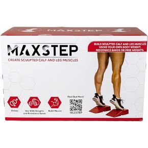 MaxStep Calf and Leg exercise tool, Lightweight Exercise Stepper, Use with Exercise Bands. MaxStep Pantented exercise tool for Exercising Calves and leg muscles by SylverMax. 10.5x6.5x4.75