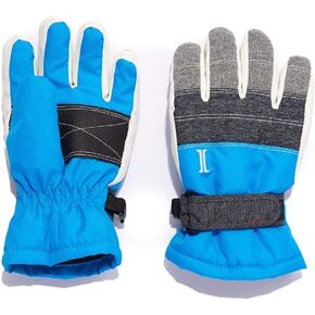 Boys Taslon Knuckle Blocked Waterproof Ski Gloves - Multicolor, Insulated for Cold Winter Weather