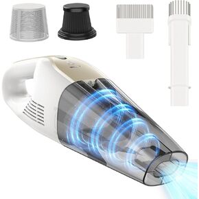 Handheld Vacuum Cordless, 16000Pa 160W Car Vacuum Cleaner with LED Screen,30Min Powerful Hand Held Vacuum Cleaner Portable Cordless Lightweight LED Light Fast Charge Multi-Nozzles for Home Car Office