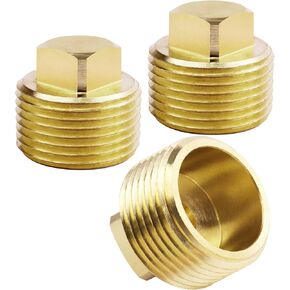Boat Plugs 1/2 Inch 3/4 Inch NPT Thread Brass Boat Drain Plug Kit,Drain Plug Boat Fits Most Boat Hulls(3 Pack)