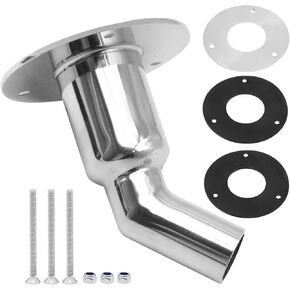 Stainless Steel 316 Straight Thru-Hull Exhaust Skin Fitting - 24mm Tube Pipe Socket Hardware for Marine Boat Car Truck Diesel Parking Heater (Bend)