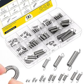 60Pcs 12 Sizes Stainless Steel Extension Springs Kit, Extension Spring with Hook Ends, Small Spring Compression Springs Mechanical Springs Tensile Spring for Home Repairs