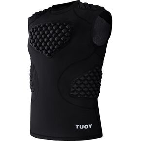 Men's Football Rib Protector Vest Heart Sternum Chest Shoulder Guard Padded Shirt for Aldult Rugby Softball
