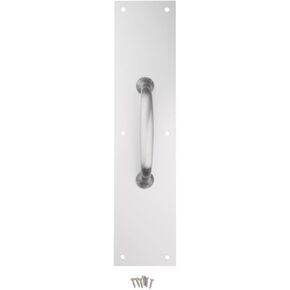 National Hardware Door Pull Plate for Door Handles on Front and Back Doors, Commercial Door Pull Handle for Swinging Doors or High Traffic Areas, N270-404 in Satin Aluminum,Oil-Rubbed Bronze,6"x30"