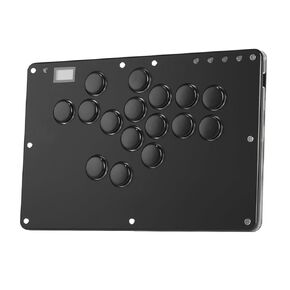 Haute42 Arcade Stick Leverless Controller: Haute42 T16 Black Gamerfinger with Turbo Functions & Custom RGB, Leverless Controller Street Fight for PC/Ps4/Switch/Steam Game Keyboard-Supports Hot Swap & SOCD