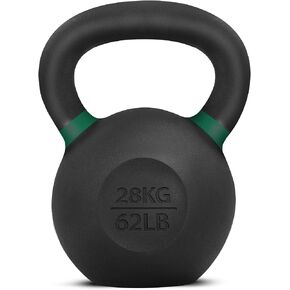 Yes4All Powder Coated Cast Iron Kettlebell Single Mint - 28 KG / 62 LB Strength Training Kettlebells Weight Set for Full Body Workout, Home Gym