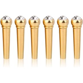 VGEBY Guitar Bridge Pins, Brass Endpin Replacement for Acoustic Guitar(Clear) Decorative Guitar Bridge Pins Threaded Bridge Pin Threaded Bridge Pin Acoustic Guitar String Pegs Guitar Bridge Pins