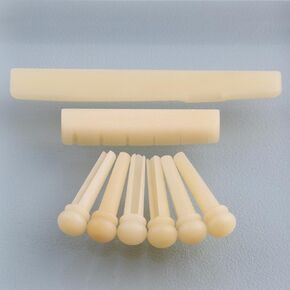 Unbleached Acoustic Guitar Bone Nut & Saddle & 6pcs Bridge Pins set Compatible with YMH FG Acoustic Guitar