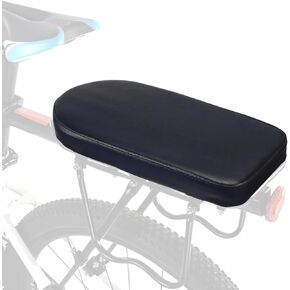 Bicycle Rear Seat Cushion, Black PU Bike Rear Saddle Comfortable Bike Seat Mountain Bike Rear Shelf Seat Cushion Children Back Seat for School Sports Trail Riding