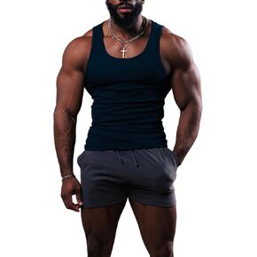 Beaters, Men's Tank Tops, Cotton Spandex Blend Tanks for Men, Comfortable, Durable & Stylish Ribbed Fabric, for Gym, Casual Wear, or Layering, Single Pack, Black, Size Large