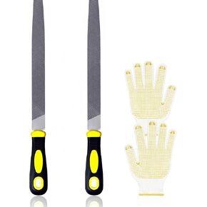 8" Metal File Set – Flat file made of high carbon steel, Comfortable Anti-Slip Grip, Double Cut – Deburr Tool and Tool Sharpener for Professionals and DIY